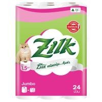 ราคา ซิลค์จัมโบ้กระดาษชำระ 24ม้วน Zilk Jumbo Toilet Tissue 24rolls [หมายเลขบาร์โค้ด 8850046111022 ] (43730777041)