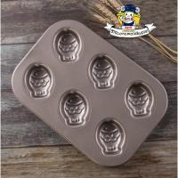 ราคา ถาดอบ ถาดอบขนม ถาดอบขนมลายปลาน้อย 6 หลุม เคลือบสีทอง (3518679675)