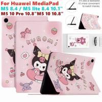 ราคา สําหรับ Huawei MediaPad M5 / M5 lite /M5 10 Pro กรณีรูปแบบการ์ตูนน่ารัก Folio Shell Stand ฝาครอบ MediaPad 10.8 10.1 8.4 8.0 (26721319942)