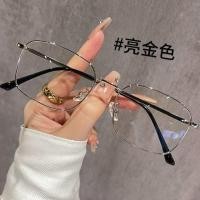 ราคา แว่นตา หงส์ การเลิกบุหรี่ ชุด ผ้าไหมสีทองสี่เหลี่ยมกรอบแคบสไตล์ญี่ปุ่นชายหญิงแว่นตาแบนสามารถติดตั้งสายตาสั้นป้องกันแสงสีฟ้าอินเทรนด์ 4.15 (56108841930)