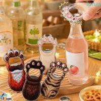 ราคา LUNASOL แม่เหล็กติดตู้เย็นคิตตี้, ที่เปิดขวดอุ้งเท้าแมวโลหะผสมสังกะสีน่ารัก, แมววัวสร้างสรรค์ตกแต่งหมวกแม่เหล็ก Remover ของขวัญ (50512521710)