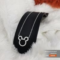 ราคา สร้อยคอพร้อมจี้เงินแท้ 92.5 (จี้เพชรสวิส CZ) งานชุบทองคำขาว SV0022 (21081549382)