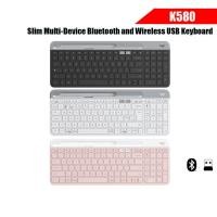 ราคา Logitech K580 Slim Multi-Device Wireless Bluetooth and USB Keyboard คีย์บอร์ดไร้สาย บลูทูธ และ USB (23883136731)