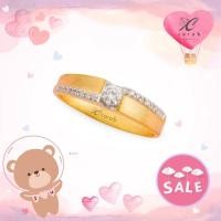 ราคา Carob Jewelry แหวนเพชรชาย ตัวเรือนทองแท้ 18K Gold ประดับเพชรเบลเยี่ยมแท้ Unisex's Diamond Ring รหัส R1217 (3041561387)