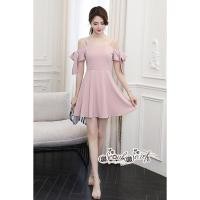 ราคา ฟรี EMS ชุดเดรสสั้น งานป้าย Lady Ribbon Thailand เสื้อผ้าแฟชั่นผู้หญิง Dress Size M/L สีชมพู พร้อมส่งสวยเหมือนแบบ (1087022683)