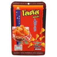 ราคา สินค้าขายดี!! ดอกบัว โลตัส ขนมรูปน่องไก่รสแซ่บซี๊ด 50กรัม Dorkbua Lotus Hot & Spicy Biscuit 50g (10516482022)