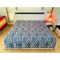 ราคา ผ้านวมขนเป็ด ขนาด 5.5-6ฟุต เอิร์ธโทนสีฟ้าลายวินเทจ ยี่ห้อ Hue Plus (สภาพใหม่) (20684205451)