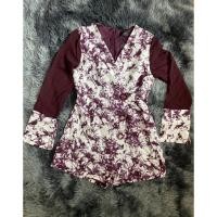 ราคา จั้มกางเกงกระโปรง สีม่วงสวย แขนยาวซีทรู ใส่สวย งานป้ายCome back ไซส์ S (22373099343)