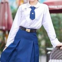 ราคา เสื้อนักเรียนตราสมอแท้ เสื้อคอบัวกลมแขนยาวเอวปล่อย (43274676954)