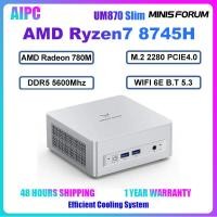 ราคา MINISFORUM UM870 Slim AMD Ryzen7 8745H AMD Radeon 780M DDR5 5600Mhz PCIE4.0 SSD Gaming MINI PC (46354790487)
