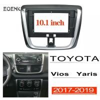ราคา Honxun รถ android หัวหน่วยกรอบสําหรับ TOYOTA Vios yaris 2017 2018 2019 2din สเตอริโอแผงกลางวิทยุกรอบ 10.1 นิ้ว facais (58112239952)