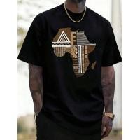 ราคา เสื้อยืดลายแผนที่ทวีปแอฟริกา ผ้าฝ้าย 100%, คอกลม, แขนสั้น ใส่ได้ทั้งชายและหญิง (ไซส์ S–5XL) (44909432959)