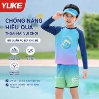 ราคา [ของแท้] ชุดว่ายน้ําเด็กผู้ชายแขนยาวและกางเกงขาสั้นหลวม 2 ชั้น ขึ้น 50+ กันแดด ยูเกะ คลื่น สีฟ้า (51460492135)