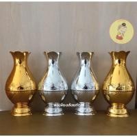 ราคา แจกัน แจกันสีทองและสีเงินพลาสติก เกรดA มี​ลวดลาย​สวยงาม​ ขายเป็นคู่ (16133990187)