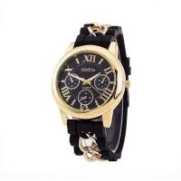 ราคา นาฬิกาข้อมือหญิง นาฬิกาข้อมือผู้หญิง ยีห้อ GENEVA สายดำ ตัวเรือนทำด้วย Stainless Steel (7804710228)
