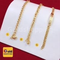 ราคา สร้อยทองปลอม สร้อยข้อมือทอง ความยาว 6-7.5 นิ้ว สร้อยข้อมือทอง หุ้มเศษทองเยาวราช ทองชุบ ทองปลอม ใส่แทนทองแท้ได้ (26955542409)