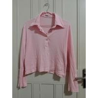 ราคา ส่งต่อ bnk brand ÉTOILE BNK GIGI SNAP POLO โปโลเนื้อผ้ายืด สีชมพู size m (56200645455)