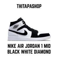 ราคา NIKE AIR JORDAN 1 MID BLACK WHITE DIAMOND (12675043931)