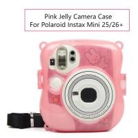 ราคา สีชมพู Jelly กล้องสําหรับ Instax Mini 25 Mini 26 + Hard Case Cover Mini25 กระเป๋ากล้องซิลิโคน (26816670859)
