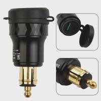 ราคา Motorcycle DIN Socket Dual USB Charger Adapter 4.2A Dual USB Charger Adapter for BMW F800 F650 F700 (56954490451)