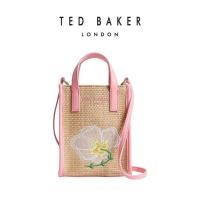 ราคา Ted Baker Women's Flowena Faux Raffia Embroidered Nano PINK (45507516849)