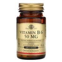 ราคา Solgar, Vitamin B6, 50 mg, 100 Tablets ผลิตโปรตีนชนิดต่างๆ และการผลิตสารสื่อนำประสาทในสมองและระบบประสาท (9975214102)