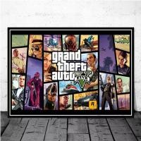 ราคา Grand Theft Auto V Video Game Gta 5 ภาพวาดผ้าใบ สําหรับตกแต่งผนังบ้าน ห้องนั่งเล่น (23406361461)