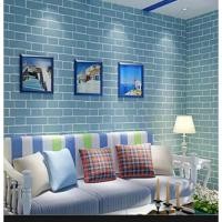 ราคา วอลเปเปอร์กาวในตัว wallpaper sticker เนื้อpvc ขนาด 45 ซม.ยาว 10 เมตร ลายอิฐฟ้าเทา (8328594631)