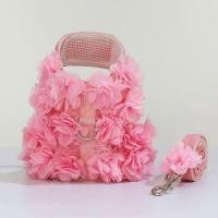 ราคา Luxury Flower Girl Dogs Harness and Leash Set No Pull Soft Adjustable Breathable Mesh Cute Floral Puppy Pet Safety Vest (27917626291)