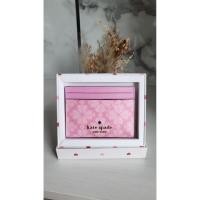 ราคา ของแท้ %/พร้อมส่งที่ไทย Kate spade Card holder หนัง safiano สีดำ/ชมพูลายดอก (29039522263)