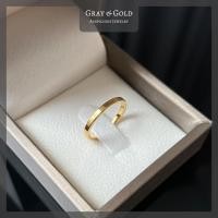ราคา Gray & Gold แหวนวงเกลี้ยง TC ทรงเหลี่ยม หน้ากว้าง 2 มิล ชุบสีทอง 24k Gold แหวนชายหญิง คู่รัก แต่งงาน (28604123205)