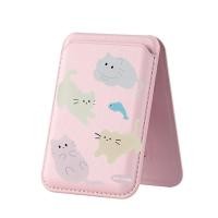 ราคา กระเป๋าสตางค์ลายแมวสีทึบสําหรับ iPhone 16 15 14 13 12 pro Max 16Plus Card Phone Holder for Case Pocket Cover (27786153968)