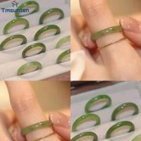 ราคา แหวนแฟชั่นสไตล์โบราณสำหรับผู้หญิง แหวนหยกสีเขียวพลัมสีเขียว แหวนหยกสีเขียว Tmsunten (29189819138)