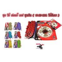 ราคา ชุด โซ่ สเตอร์ เลส ชุบเงิน ( 14-29-120L โซ่สีแดง ) OSAKI แท้ เบอร์ 420 สำหรับรถ WAVE (5060080076)