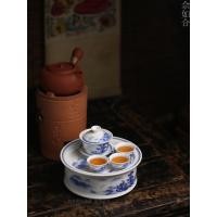 ราคา Retro เก่า Chaoshan Underglaze สีภูมิทัศน์ Kung Fu ชุดชาเซรามิคกระเป๋าเดินทางฝาครอบชามถ้วยชาขนาดเล็กของขวัญให้ (51812325644)