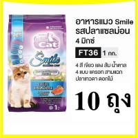 ราคา 10 ถุง Catty Cat FT36 แคทตี้ แคท อาหารสำหรับแมว อาหารเม็ด แมว รสปลาแซลมอน (29335632314)
