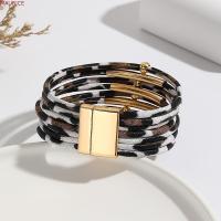 ราคา MAURICE สร้อยข้อมือหนังเสือดาว, สไตล์โบฮีเมียนเครื่องประดับมือ MultiLayer กําไลข้อมือ, แฟชั่น Retro Exaggerate กว้างด้านสร้อยข้อมือแม่เหล็ก Party (57862693250)