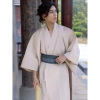 ราคา {Miallo] {Ready Stock} ชุดกิโมโนแบบดั้งเดิมของญี่ปุ่นยูกาตะผู้ชาย Samurai Robe เสื้อคลุมอาบน้ําชุดซาวน่าภาพชุดผ้าฝ้ายผ้าลินิน Breathable Apricot (53112085395)