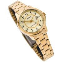 ราคา นาฬิกา CASIO ของแท้ รับประกันศูนย์ รุ่น LTP-V004 นาฬิกาของผู้หญิง กันน้ำ บอกวันที่ มีเรือนทอง สองกษัตริย์ แสตนเลส (7328753008)