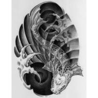 ราคา Tattoo แผ่นใหญ่ ลาย ปลาคราฟ Crap แท็ททู สติกเกอร์​ HB-251 (6033690)