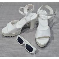 ราคา รองเท้าส้นสูงสีขาว รองเท้าส้นสูงมือสอง รองเท้าถือป้าย (53655878064)