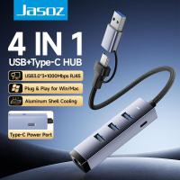 ราคา Jasoz Type c HUB for laptop USB 3.0 To Rj45 Ethernet Network Adapter USB C Gigabit Ethernet Adapter (29674871096)