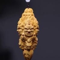 ราคา กล่อง Boxwood แกะสลักแฟลชไดรฟ์เล่นชิ้นจับของผู้ชายเล่น Wenwan King Kong Demon Pestle จี้รถ (50111531081)