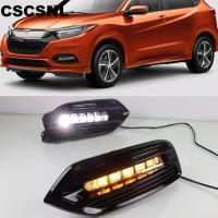 ราคา LED Daytime Running Light For Honda HRV HR-V Vezel 2018 2019 2020 2021 Yellow Turn Signal Car DRL F (52005284567)
