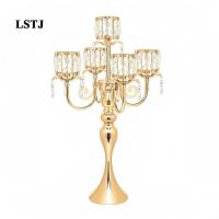 ราคา [Lstjj] ที่วางเชิงเทียน 5 หัว goldToned ที่วางเชิงเทียนคริสตัลตกแต่ง (26945068602)