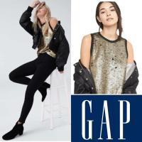 ราคา ล256 Gap Sleeveless Gold/Black Sequin Top #GAP เหลือXXL (25456675037)