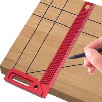 ราคา Precision Woodworking Square Aluminum Framing Mitre Square T-type Scribe Marking Line Drawing Ruler (44176904330)