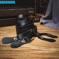 ราคา AQUAWAVE Suspenders for Men, Retro Y-Type Buttoned Suspenders, Simple Suit Accessories สไตล์อังกฤษ Anti-slip PU Leather Suspenders ผู้ชาย (56512366627)