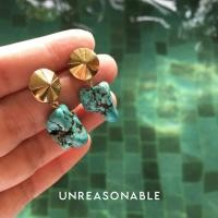 ราคา ต่างหู สี Turquoise ต่างหูคลิป ต่างหูก้านเงินแท้ น้ำหนักเบา สวยใส่สบาย UA0777-01 Unreasonable Accessories (23349417303)