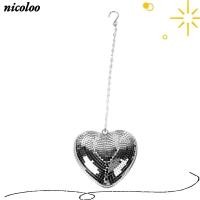 ราคา นิโคโล ลูกบอลกระจกรูปหัวใจ, โฟมเงินสะท้อนแสงกระจกบอล, จี้เพดานตกแต่งด้วยห่วงโซ่ตะขอ6นิ้วหัวใจกระจกบอลเครื่องประดับพรรคตกแ (48660783847)